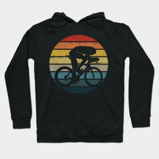 Bicyclist Silhouette On A Distressed Retro Sunset product Hoodie